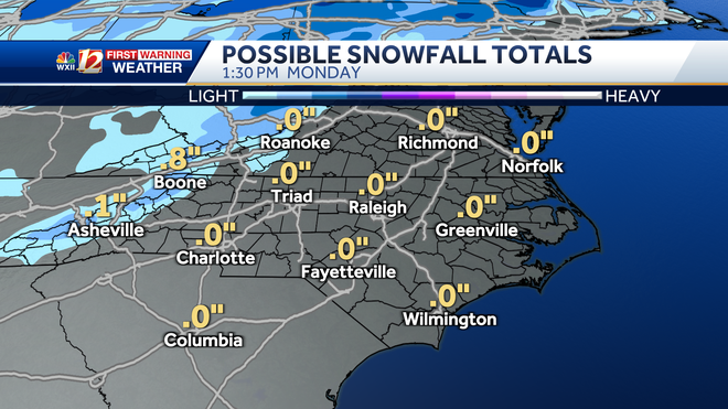 ﻿possible snowfall total Sunday