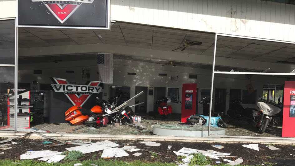 PHOTOS Tornado damages gas station, dealership, home in Clark County