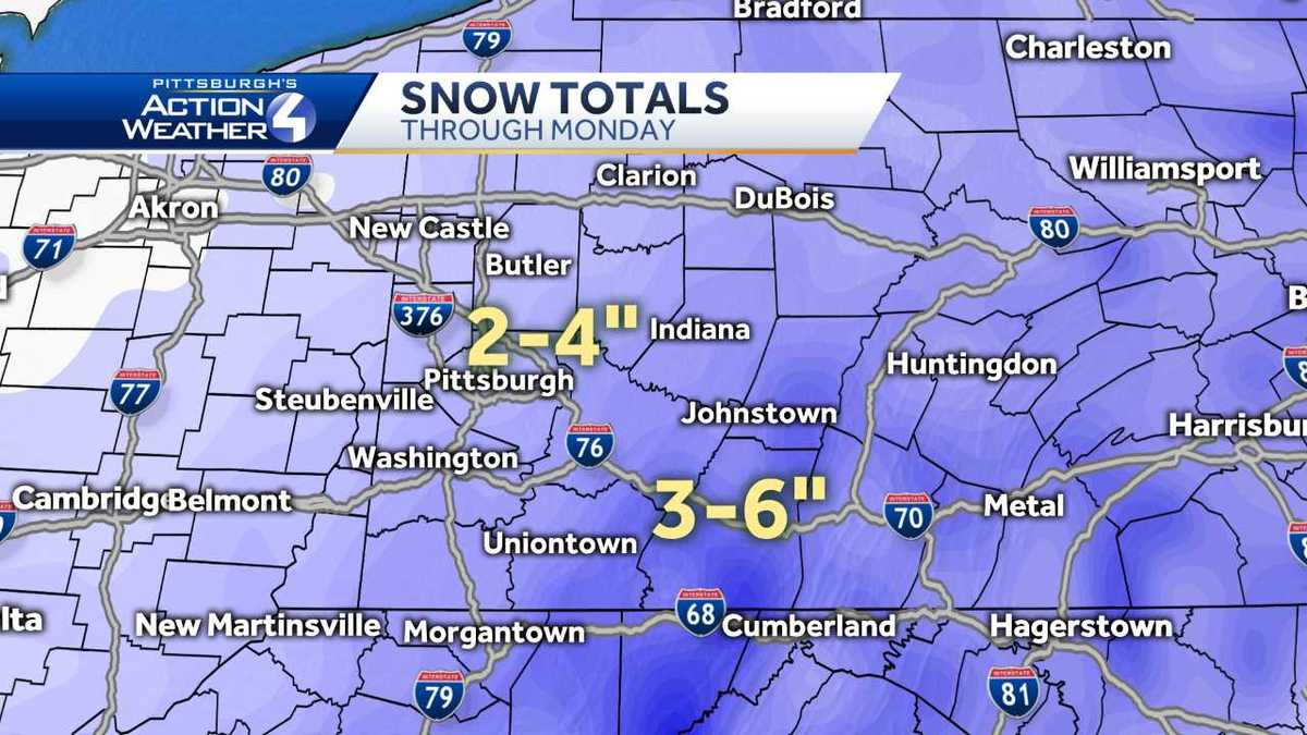 Pittsburgh Weather Winter storm warning issued for parts of Western Pa
