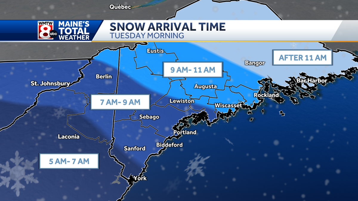 When we can expect snow covered roads to develop