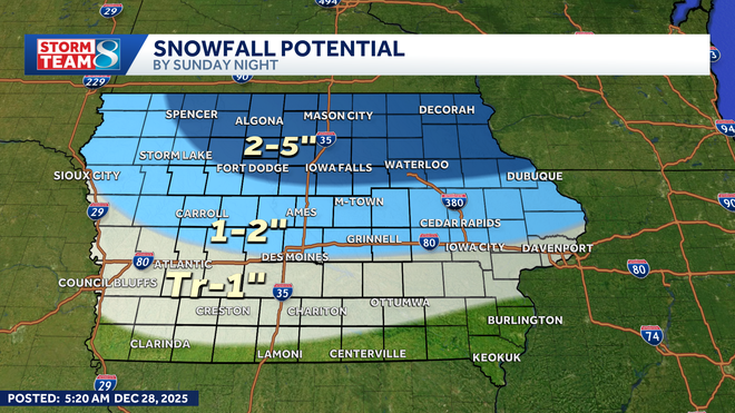 Aviso de tormenta de nieve hasta las 9 a. m. del lunes