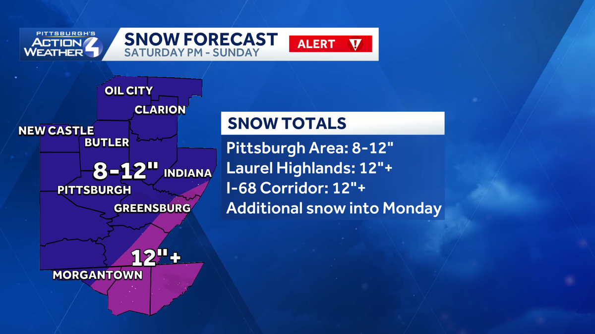Western Pennsylvania Winter Storm Warning: Up to a foot of snow expected
