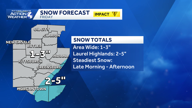 Snow returns Friday, cold for the weekend