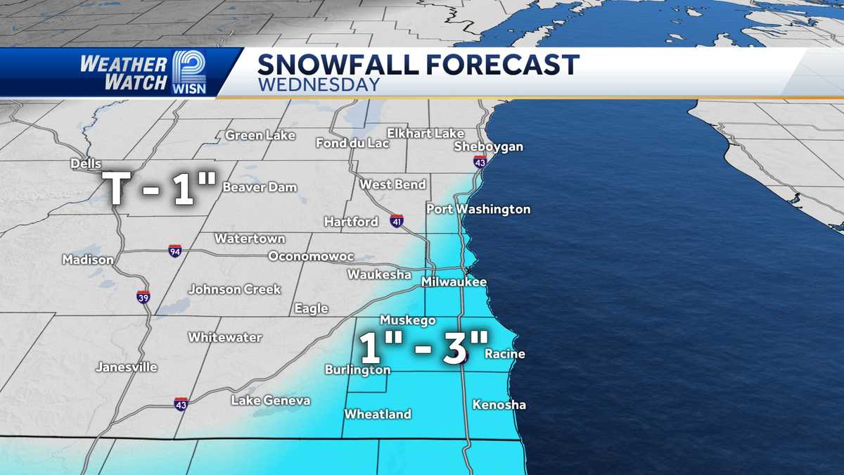 Light snow expected across SE Wisconsin Wednesday