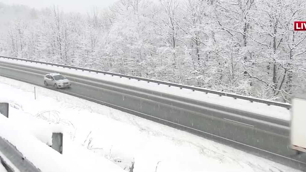 Wet snow coats roads across New Hampshire