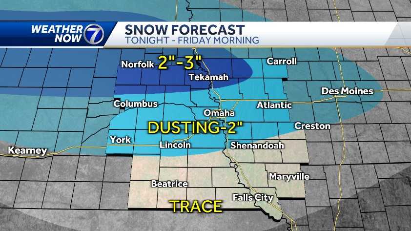 Omaha weather: Snow chance Thursday night into Friday morning