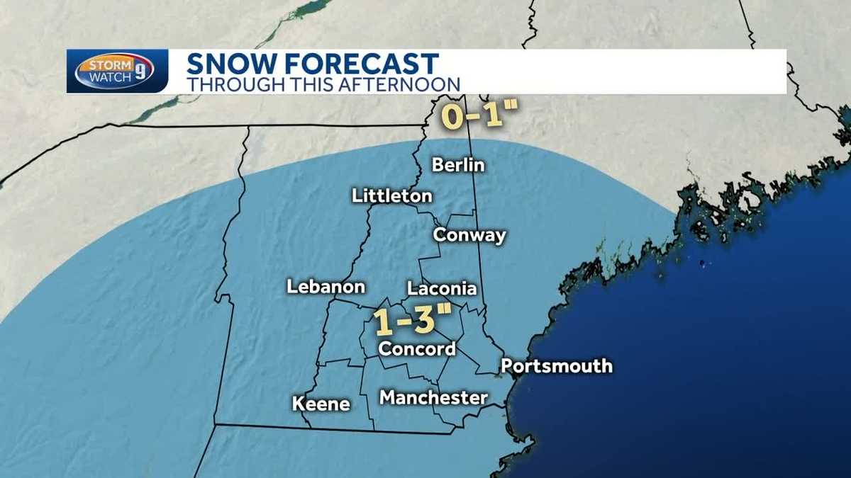 Light snow to fall across most of NH; 13 inches expected