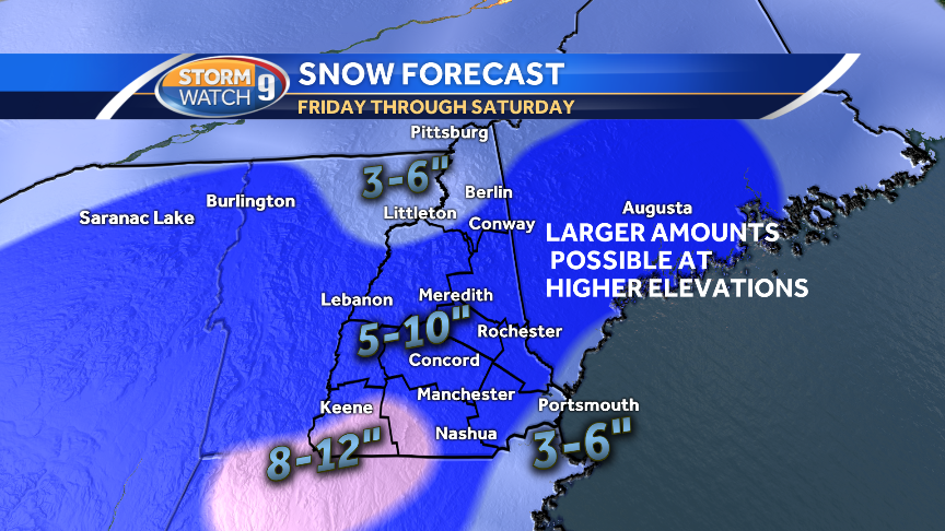 Heavy, wet snow possible Friday night, Saturday morning
