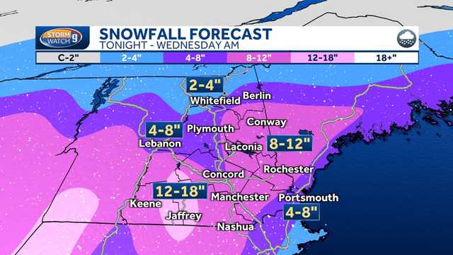 New Hampshire weather: Foot of snow possible, winds to be gusty - Vimarsana News