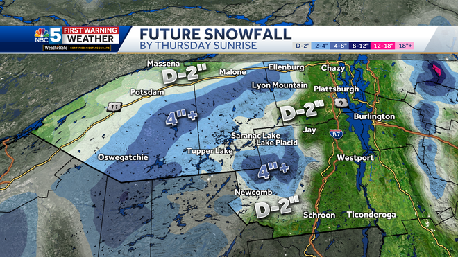 Mountain snow Wednesday in Vermont, New York as 'taste of winter' returns