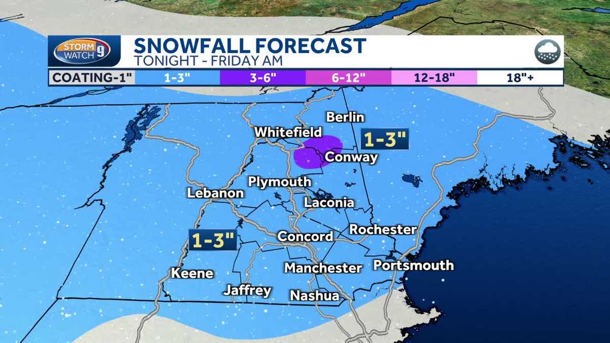 Weather in New Hampshire: Light snow Friday morning