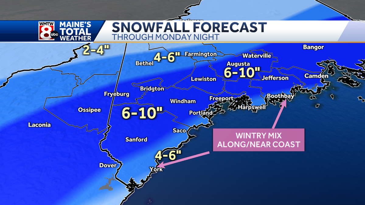 Maine Winter Storm Warning Heavy snow and strong winds