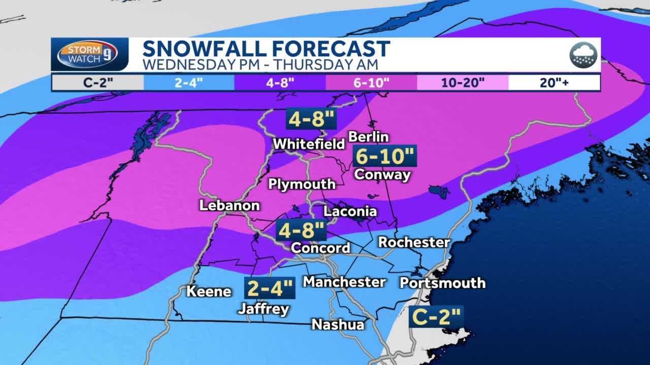 New Hampshire weather More snow Wednesday, Thursday nccRea