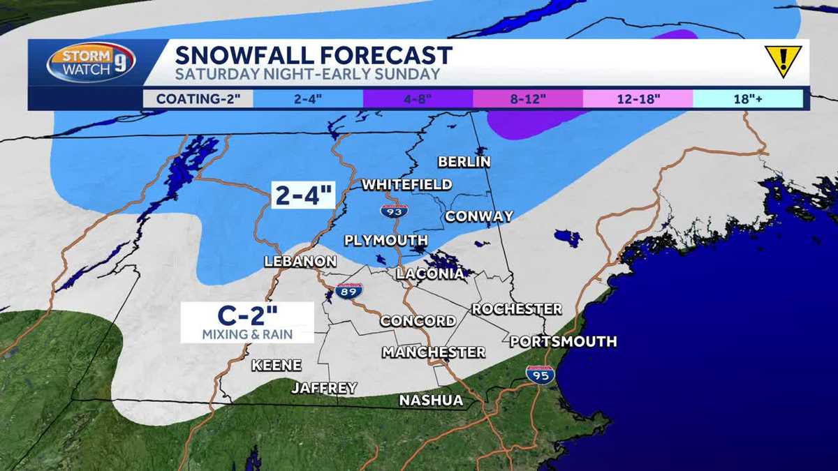 After warm, rainy Friday, weekend in New Hampshire to bring snow, wintry mix, rain