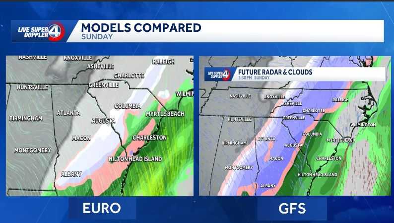 Snow chances for South Carolina, North Carolina this weekend