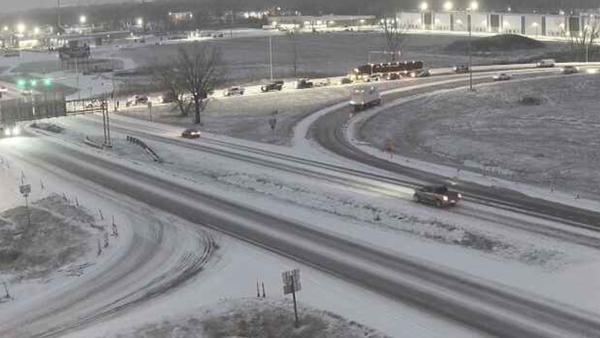 snowy roads on monday, dec. 2, 2024