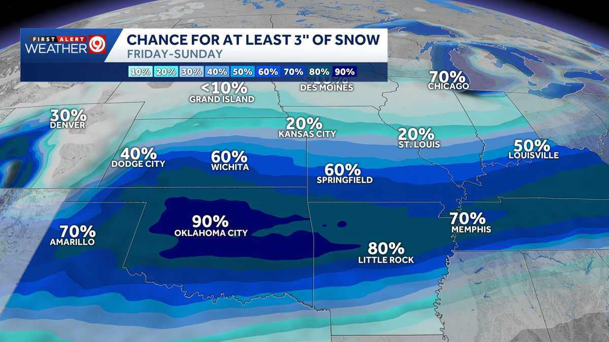 WEATHER BLOG: Arctic blast will drop our temperatures this week, take a look at our snow chances: