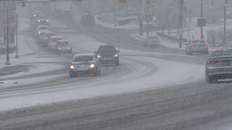 Fast falling snow caused treacherous driving conditions