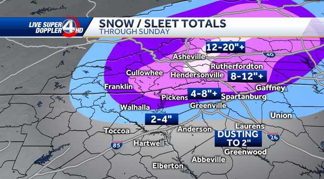 Wide Range Of Snowfall Totals Possible WYFF 4 Meteorologists Say