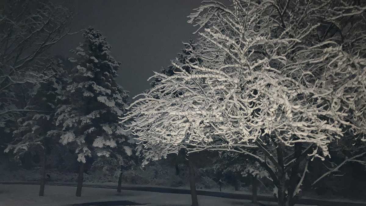 Snow falls in Maryland, and the sun comes out in the afternoon