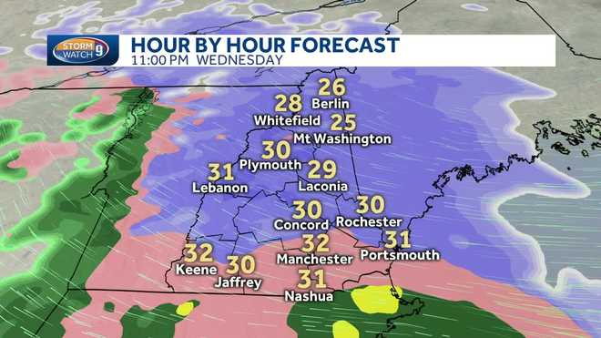 Quick bout of snow, wintry mix to move through NH