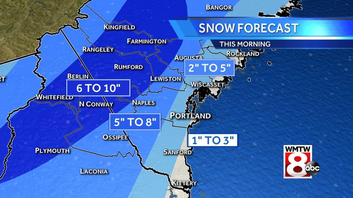 Storm brings several inches of snow to much of Maine