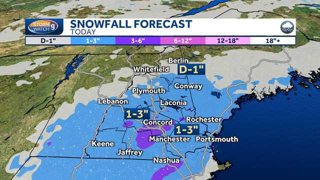 New Hampshire snow forecast: Up to 3 inches possible - Vimarsana News