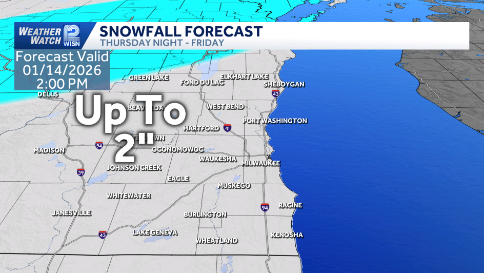 Snow expected in southeast Wisconsin Thursday night into Friday
