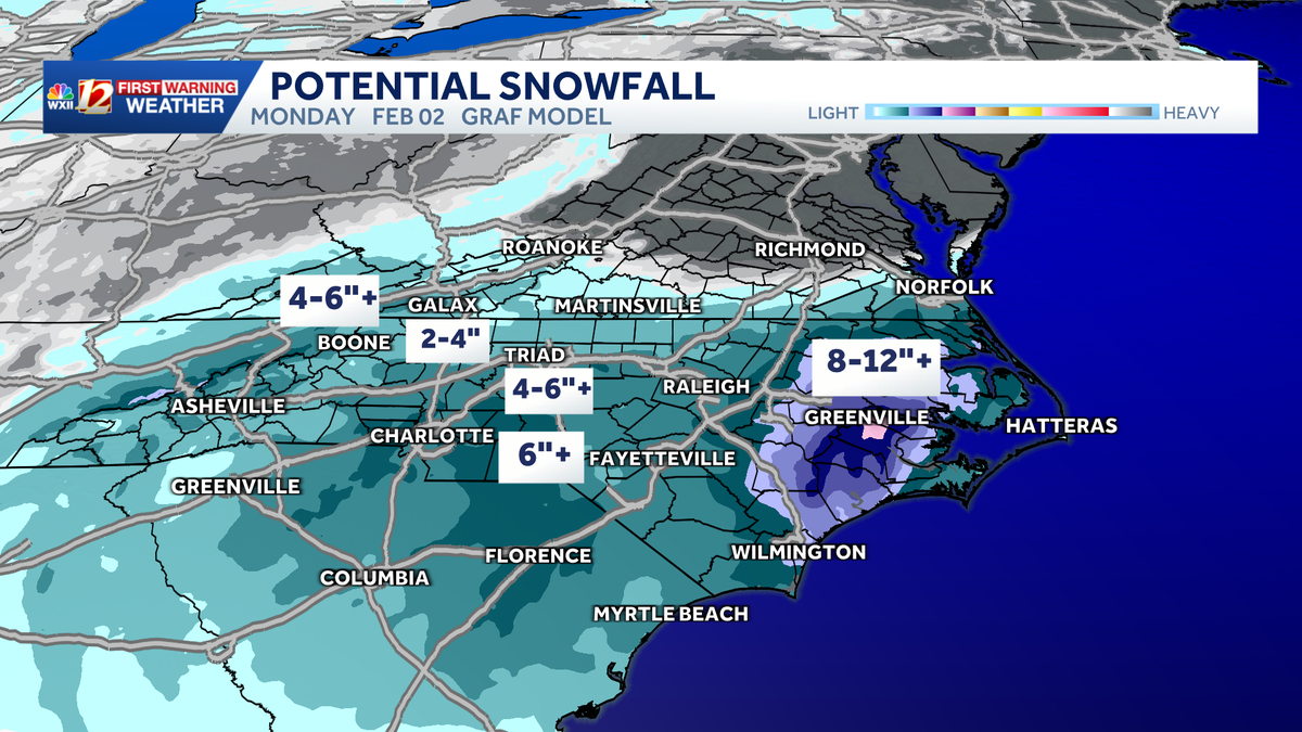 Snow has started to fall over the Foothills and Piedmont in North Carolina | Winter Storm Warning