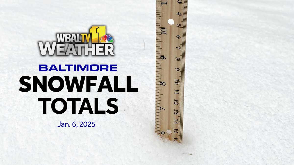 Snow totals across Baltimore area