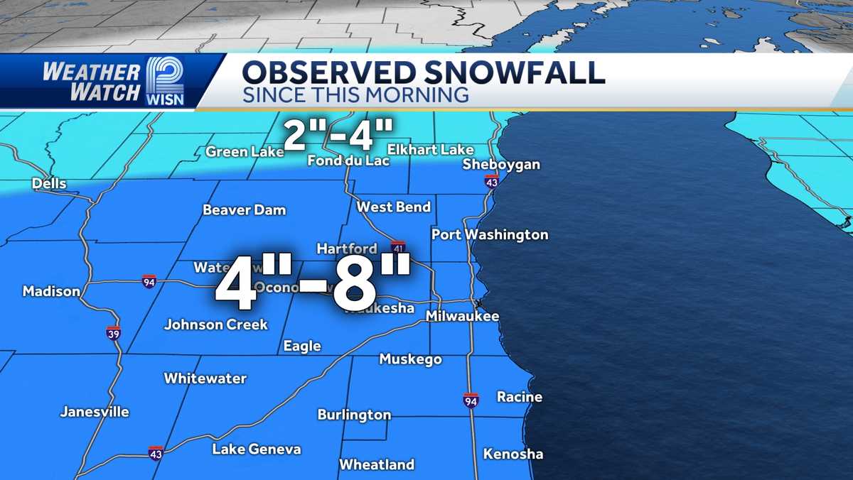 SE Wisconsin snowfall totals See how much snow fell in your area