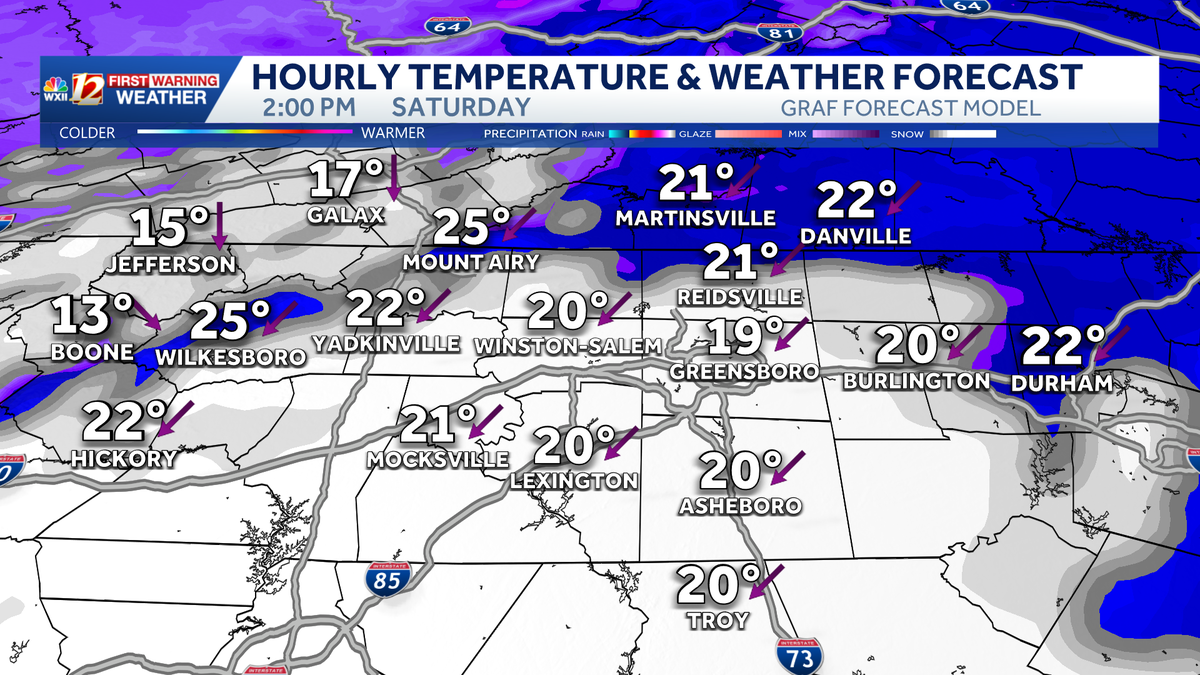 Big snowfall potential for North Carolina this weekend | Chance of significant snowfall in the Triad