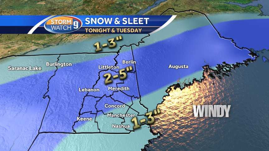 Incoming storm to bring snow, wintry mix, rain, gusty winds to NH