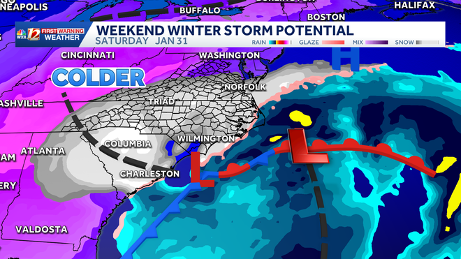 snowstorm saturday in north carolina and surface conditions