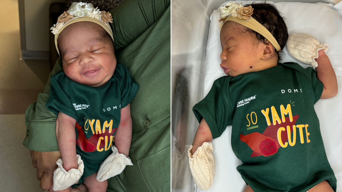 The Christ Hospital giving newborns special onesies that are 'So Yam Cute' for Thanksgiving