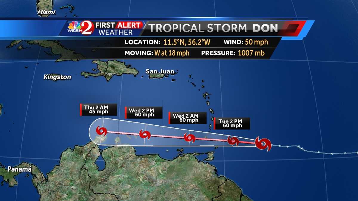 Tropical Storm Don forms in the Atlantic Ocean