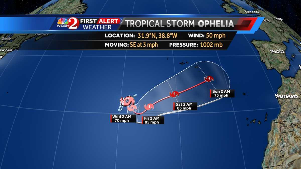 Tropical Storm Ophelia expected to a hurricane