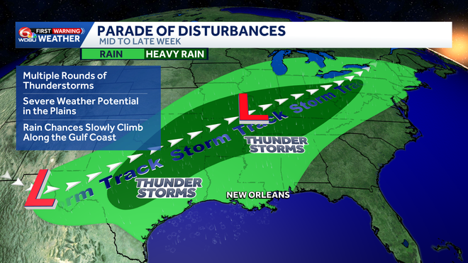 near record warmth with increasing rain chances!