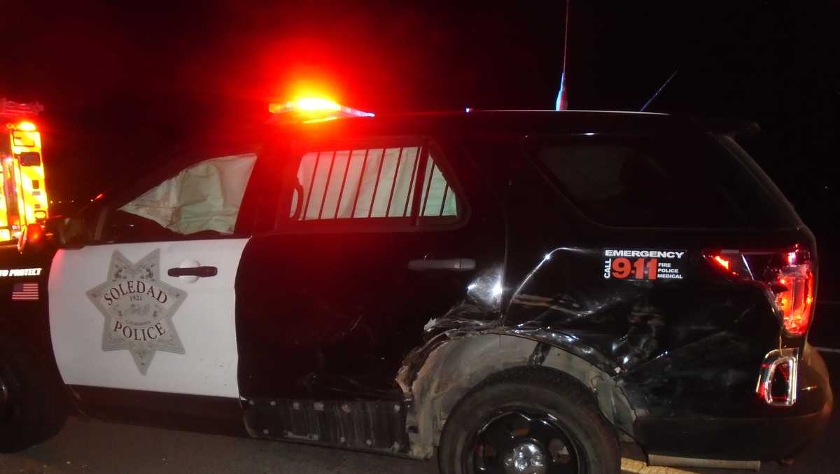 3 people injured after car crashes into Soledad police SUV Friday night