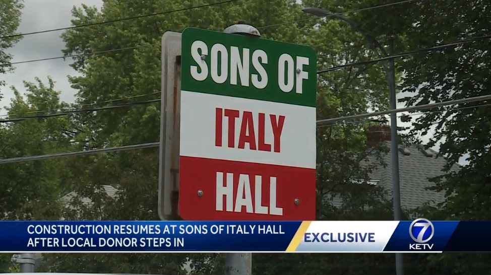 Sons of Italy Hall construction resumes thanks to large private donation