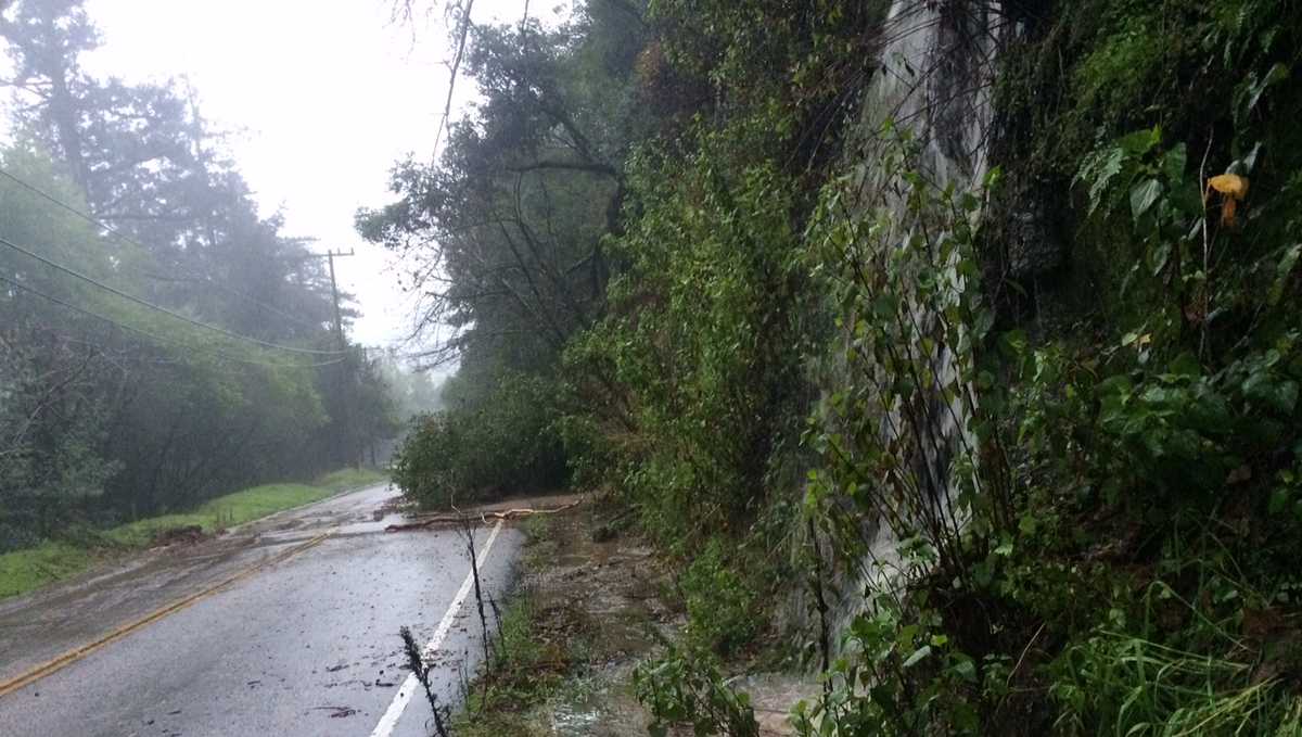 Heavy rains and slides close local roadways