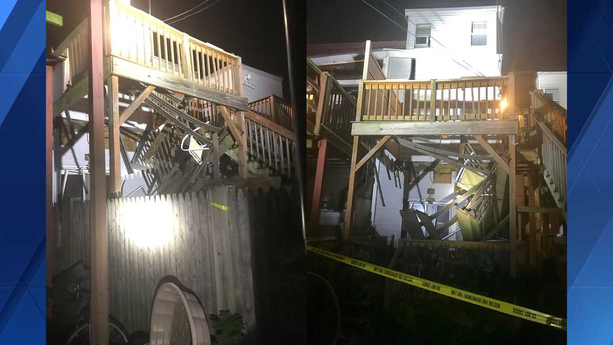4 injured when South Boston deck collapses