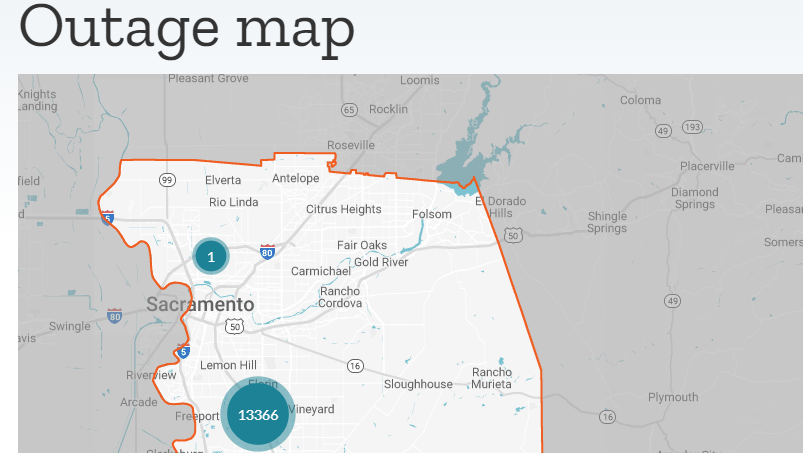 Thousands lose power in south Sacramento, according to outage map