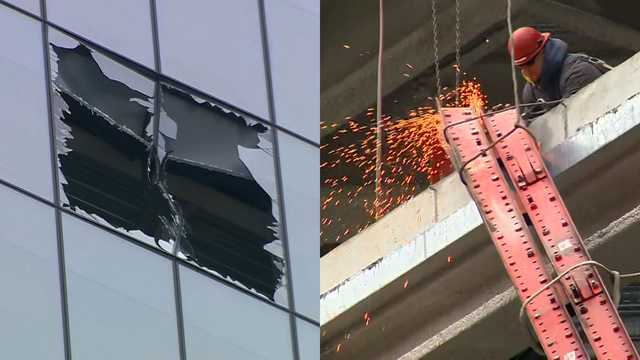Beam falls at South Station Tower, smashes windows on way down - Vimarsana News