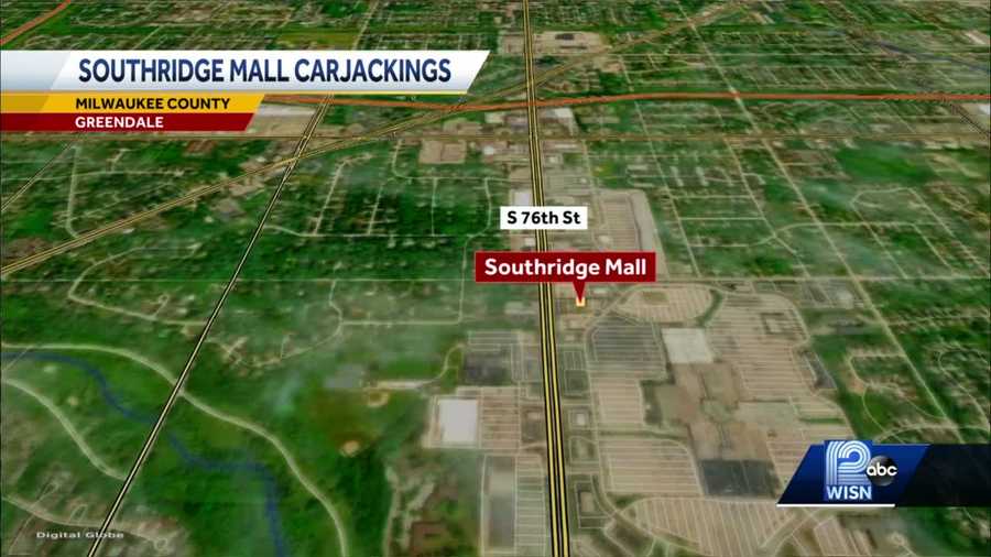 Map shows location of Southridge Mall in Greendale