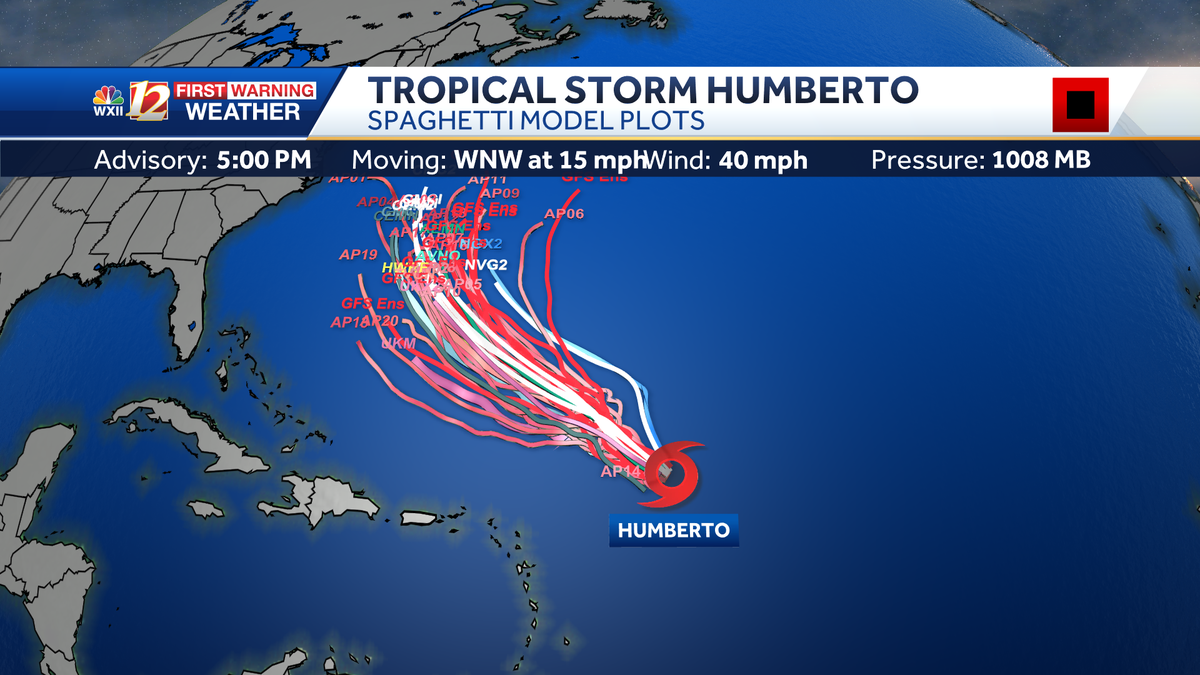 Humberto forms in the Atlantic track takes system toward U S Humberto forms in the Atlantic track takes system toward U S