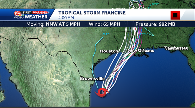 Tracking Tropical Storm Francine