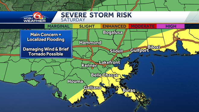 Risk of severe storms Saturday