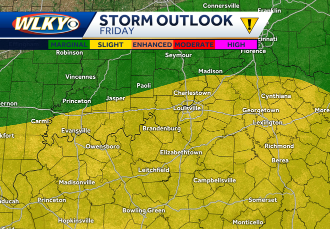 Louisville weekend weather: Multiple chances for storms