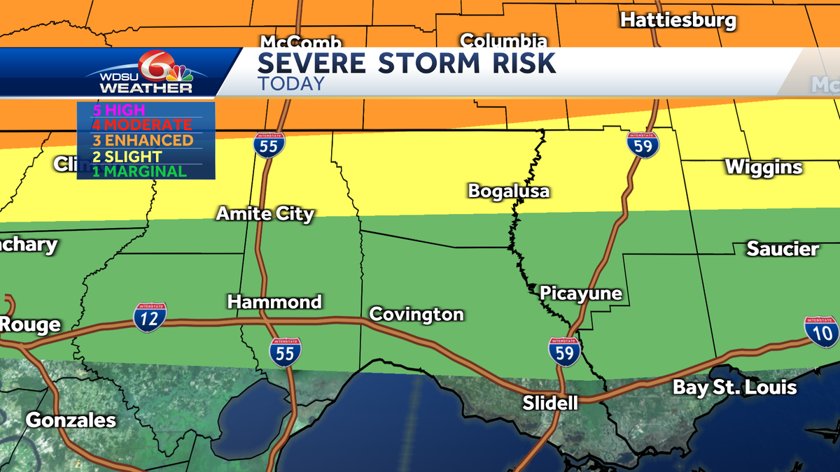 Risk of strong storms Sunday